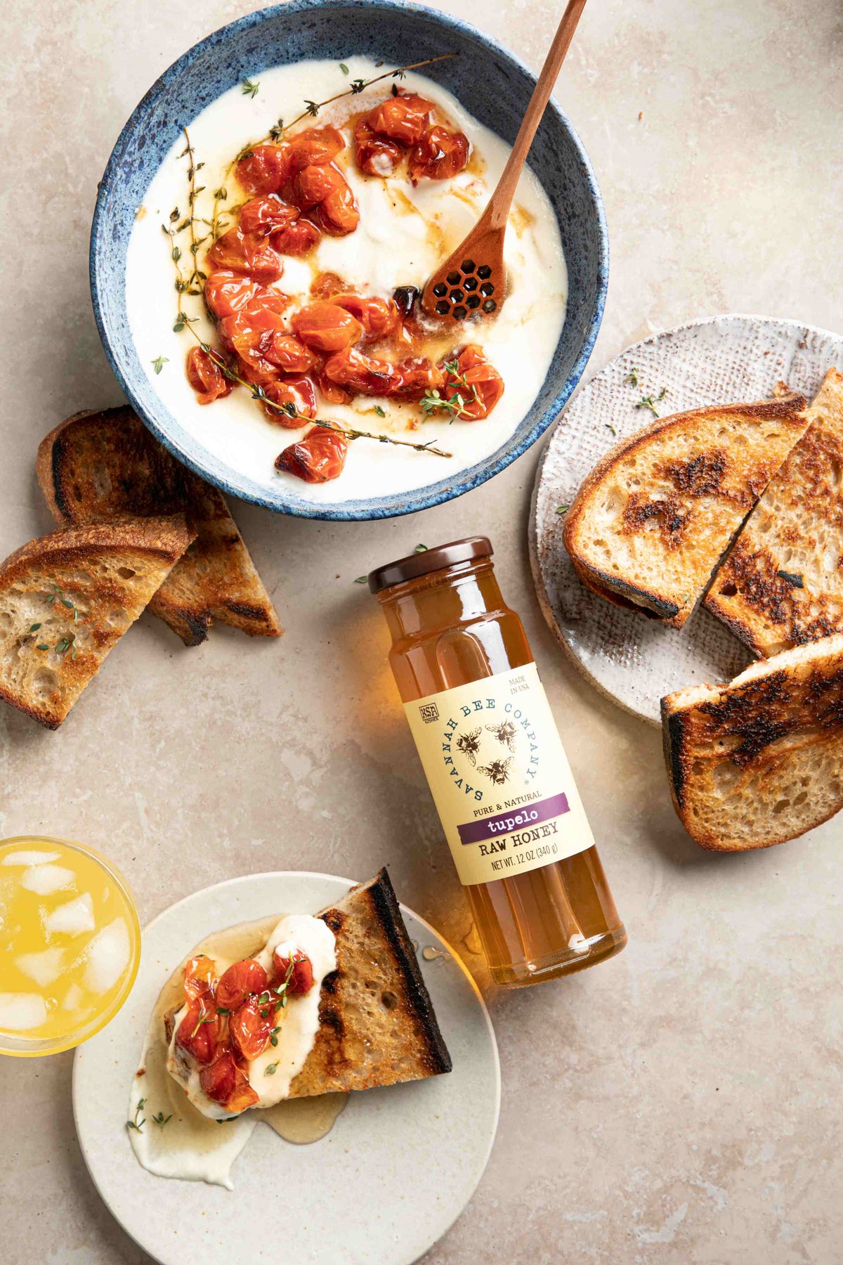 Whipped Feta with Honey-Roasted Tomatoes and Crostini