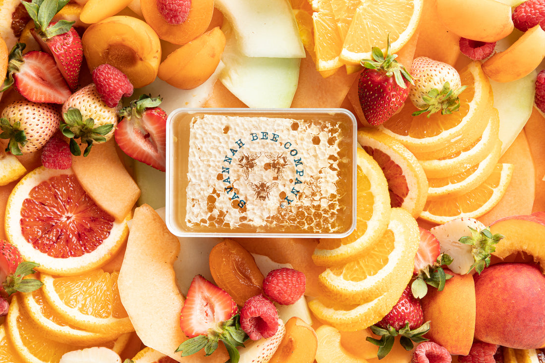 honeycomb-fruit-platter-grazing-board-savannah-bee-company