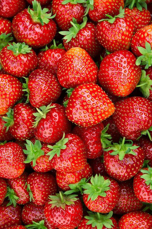A pile of strawberries.