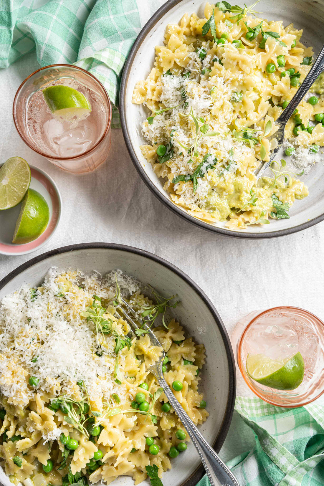 one-pan-dinner-lunch-spring-pea-pasta-farfalle-honey-easy-recipe