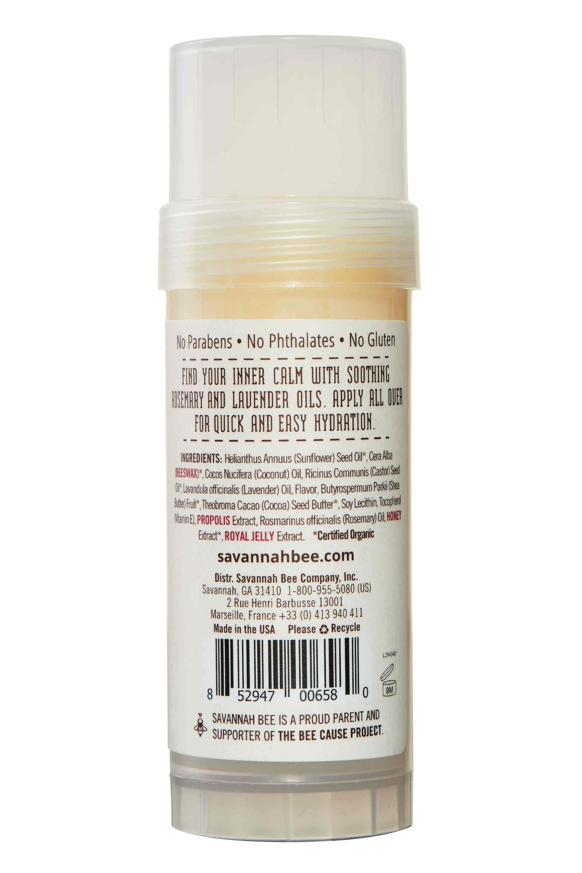 Honey & Beeswax Body Balm Rosemary Lavender 2 oz. back image