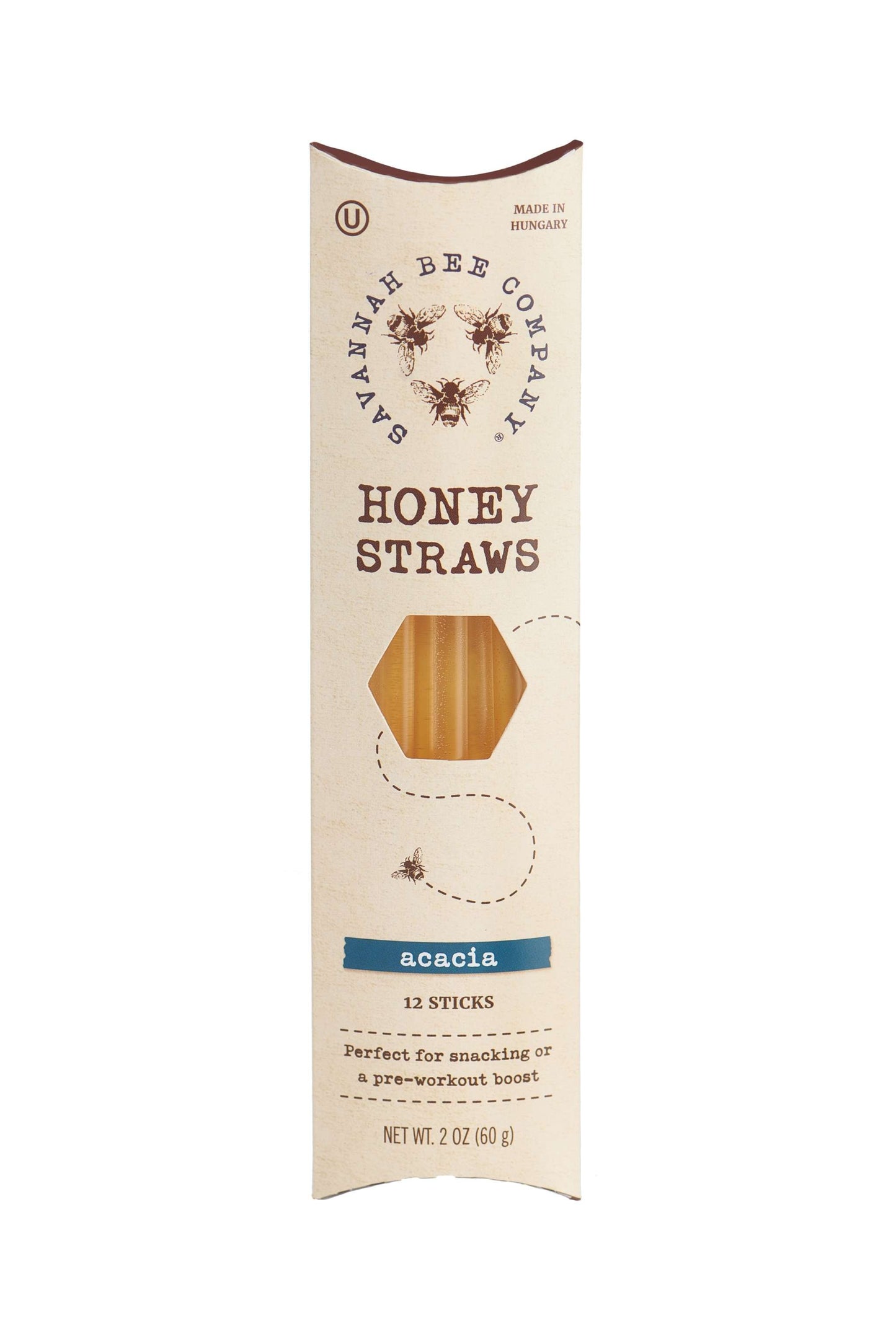 Acacia Honey Straws 12 sticks studio image