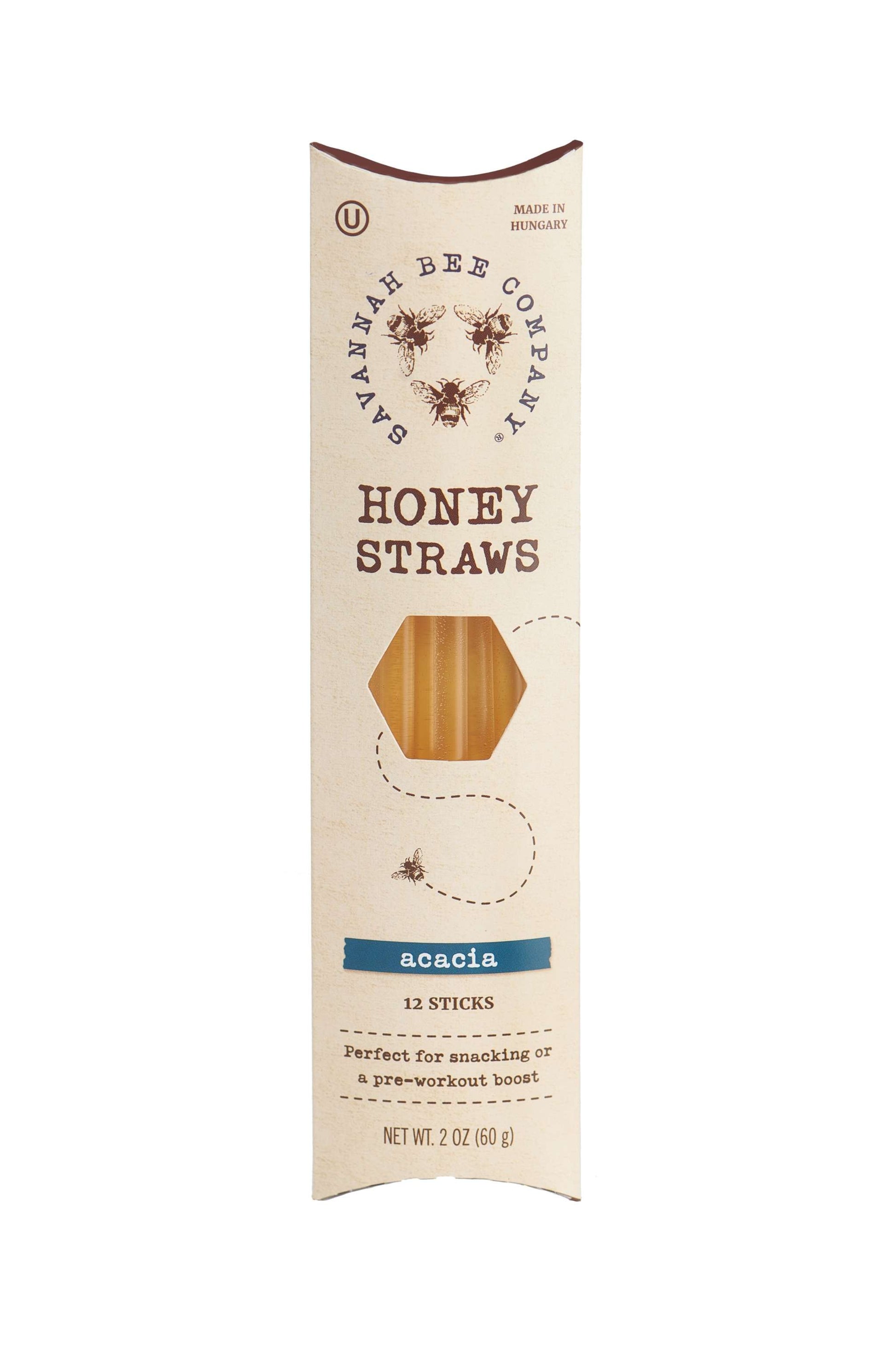 Acacia Honey Straws 12 sticks studio image