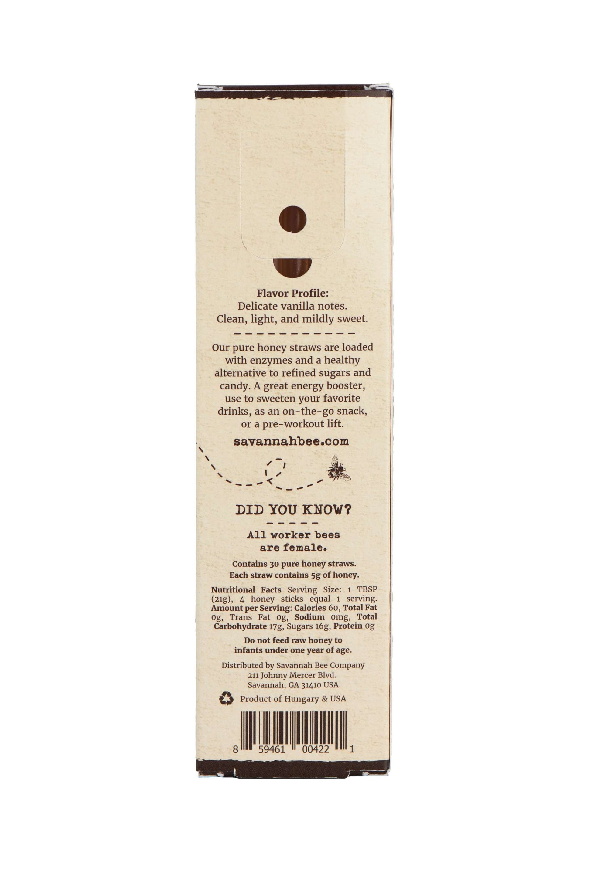 Acacia Honey Straws 30 sticks