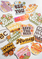 groovy floral stickers