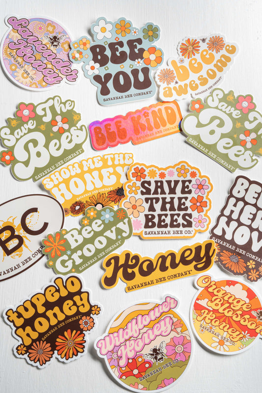 groovy floral stickers