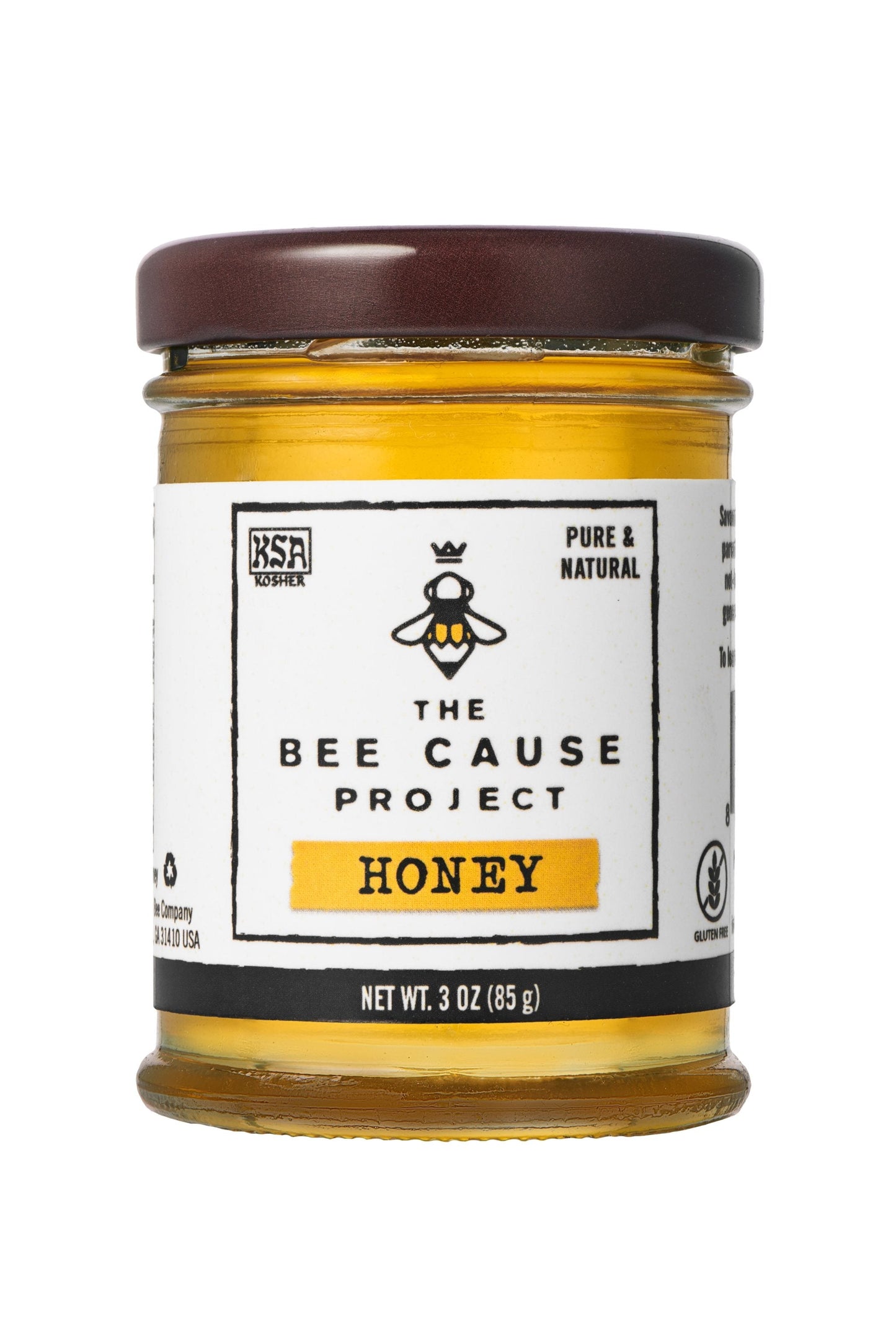 The Bee Cause Project Honey 3 oz. mini. This honey goes to support The Bee Cause Project. Helping save the bees one school at a time.
