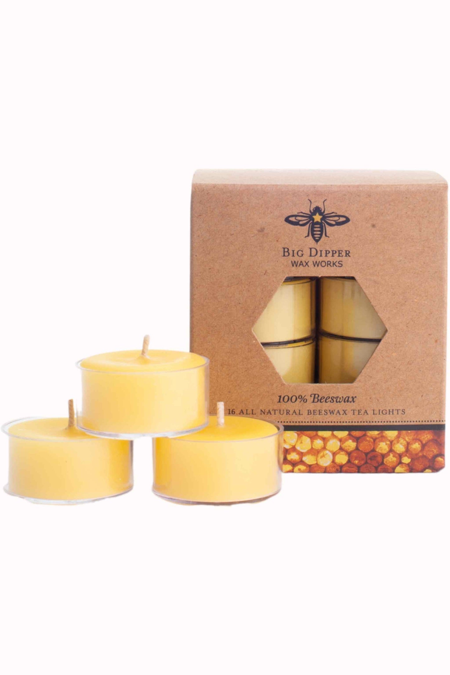Pure Organic Beeswax Tea Light Pack of 16