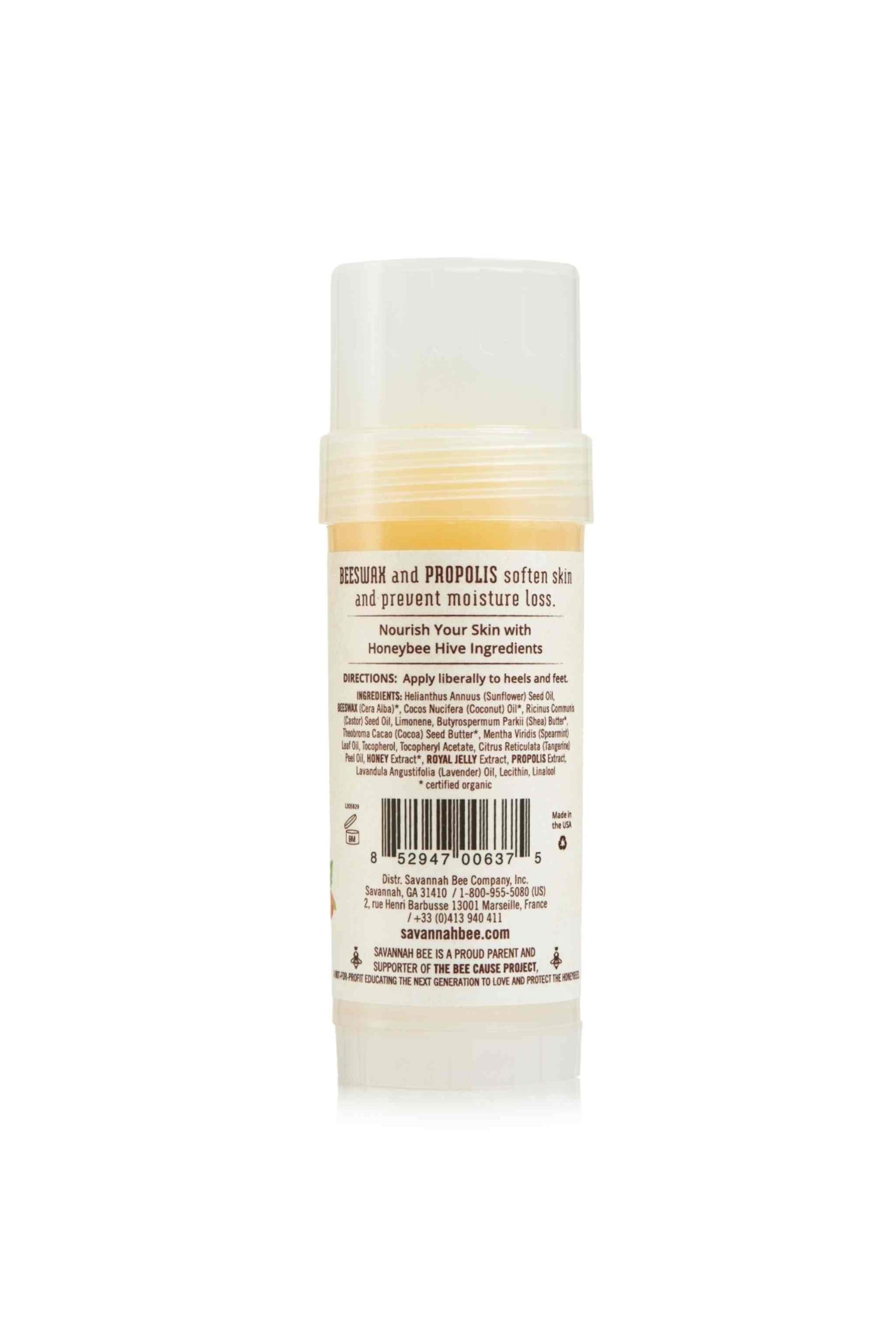 Beeswax Heel Balm Tangerine Spearmint 2 oz. back image