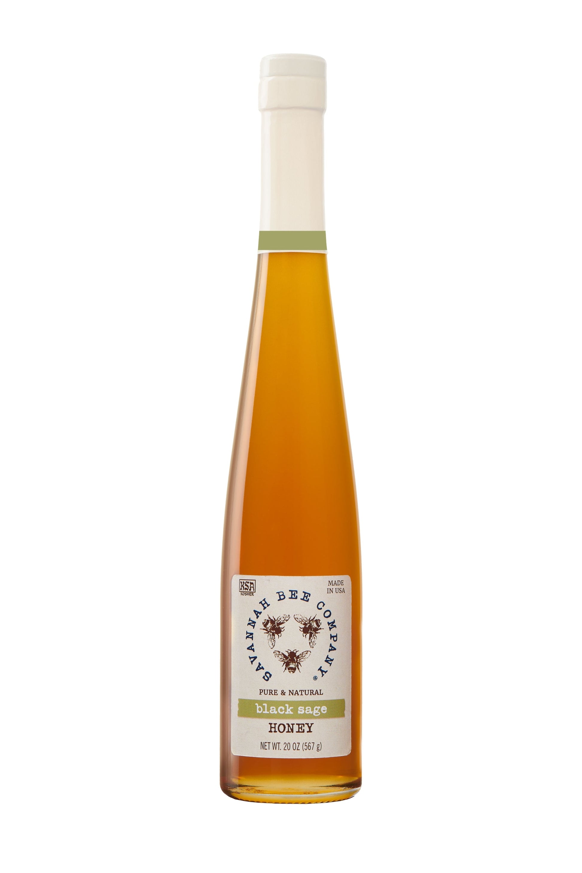 Pure & Natural Black Sage Honey 20 oz. flute