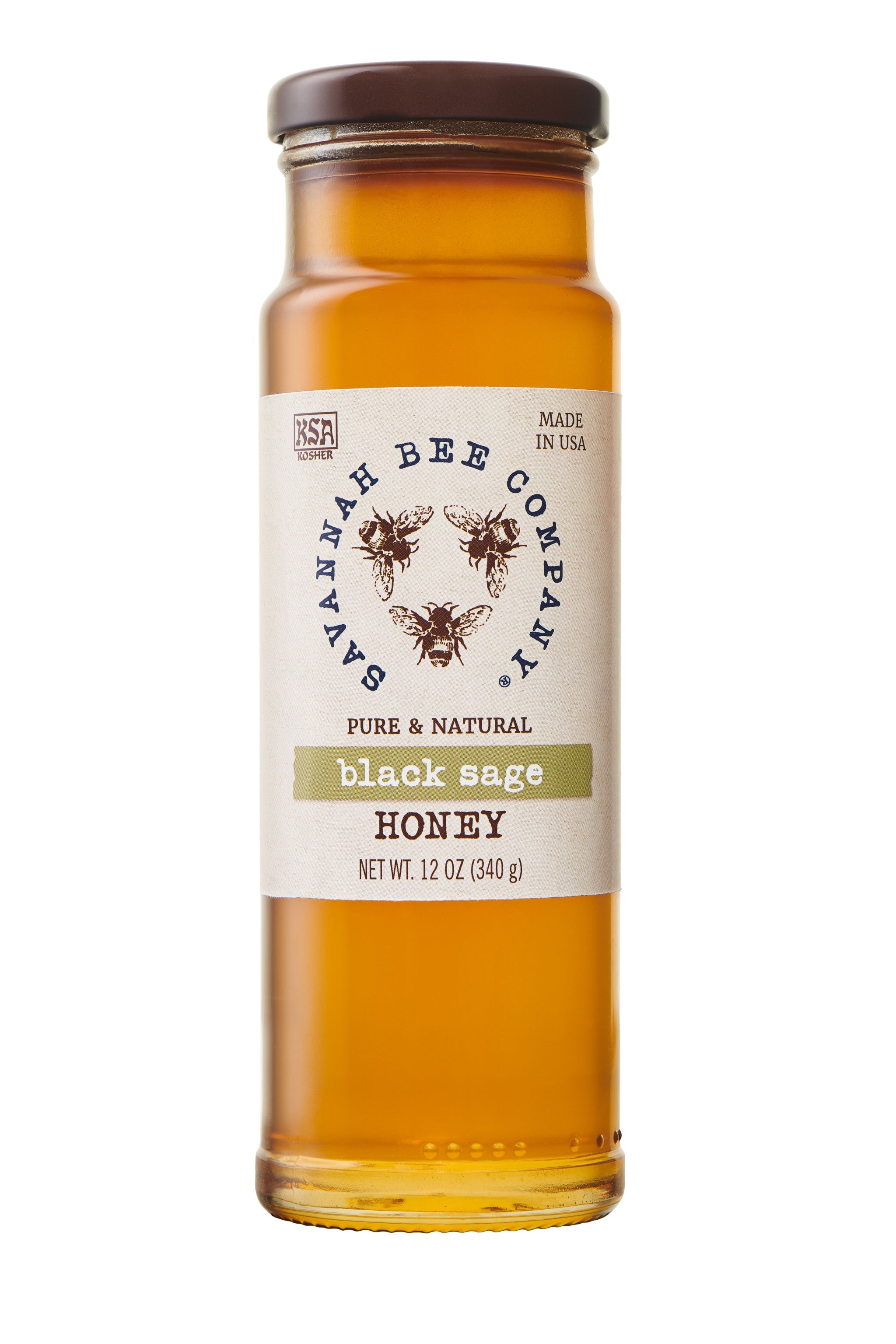 Pure & Natural Black Sage Honey 12 oz. tower