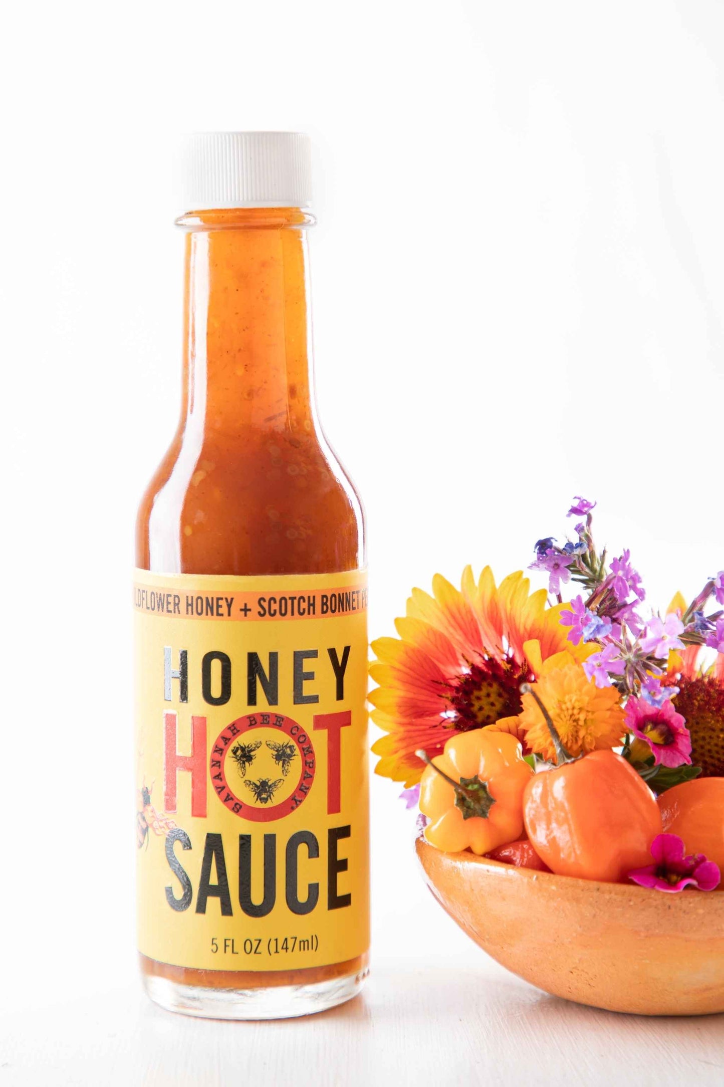 Wildflower Honey and Scotch Bonnet Pepper Honey Hot Sauce 5 oz.
