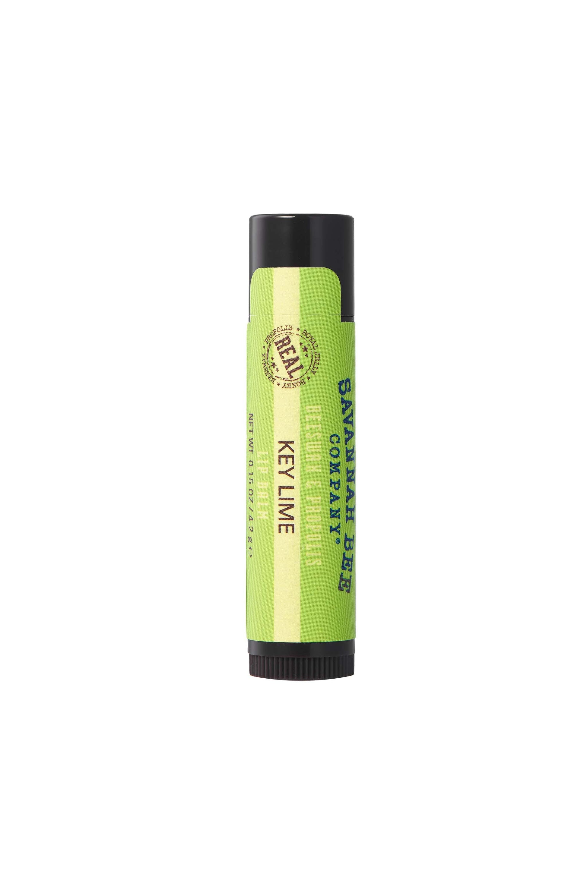 Savannah Bee Company Key Lime Beeswax & Propolis Lip Balm key lime green lipstick tube.