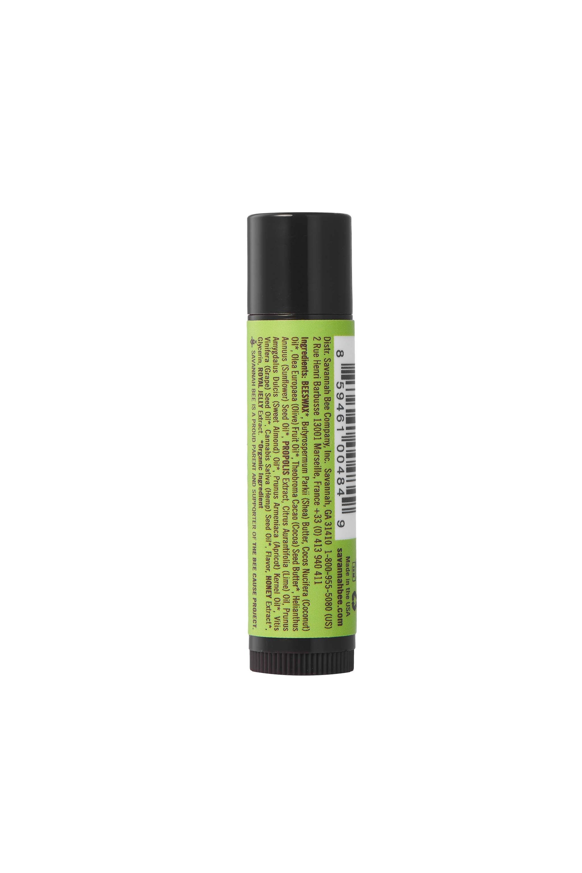 Savannah Bee Company Key Lime Beeswax & Propolis Lip Balm key lime green lipstick tube.