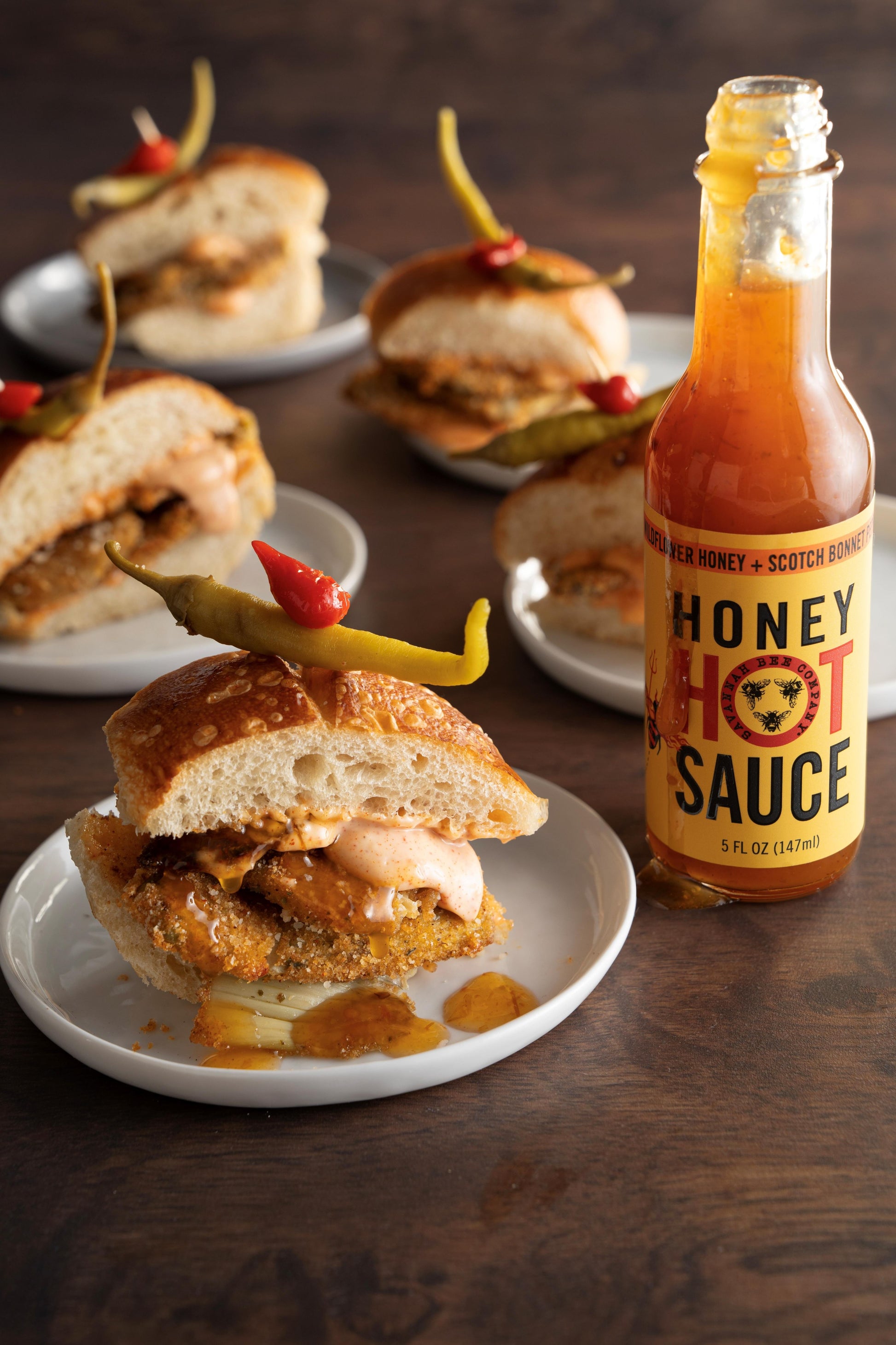 Honey Hot Sauce artichoke sliders 