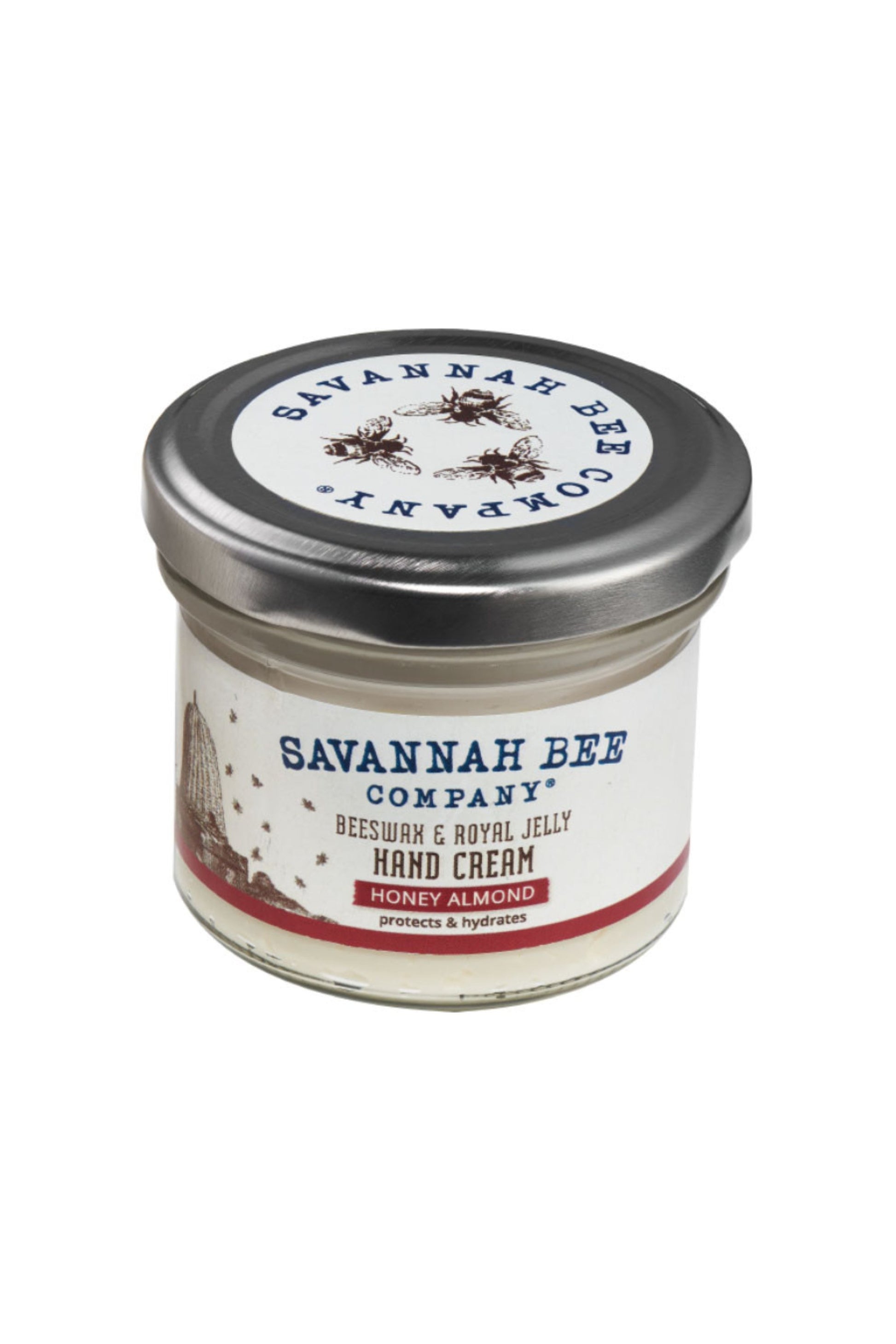 Honey Almond Beeswax & Royal Jelly Hand cream in a Jar.