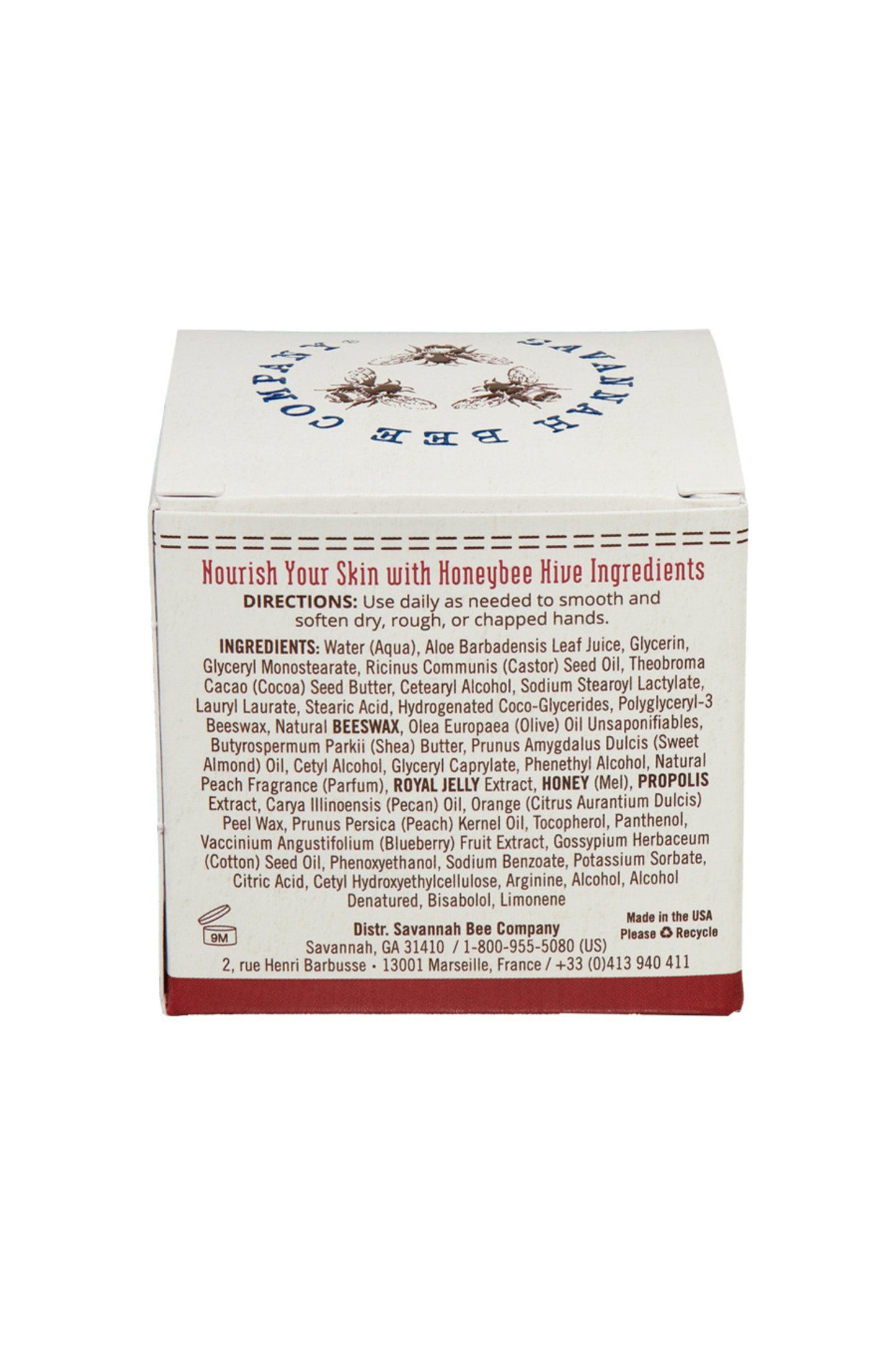 Honey Almond Beeswax & Royal Jelly Hand cream in a Jar package.