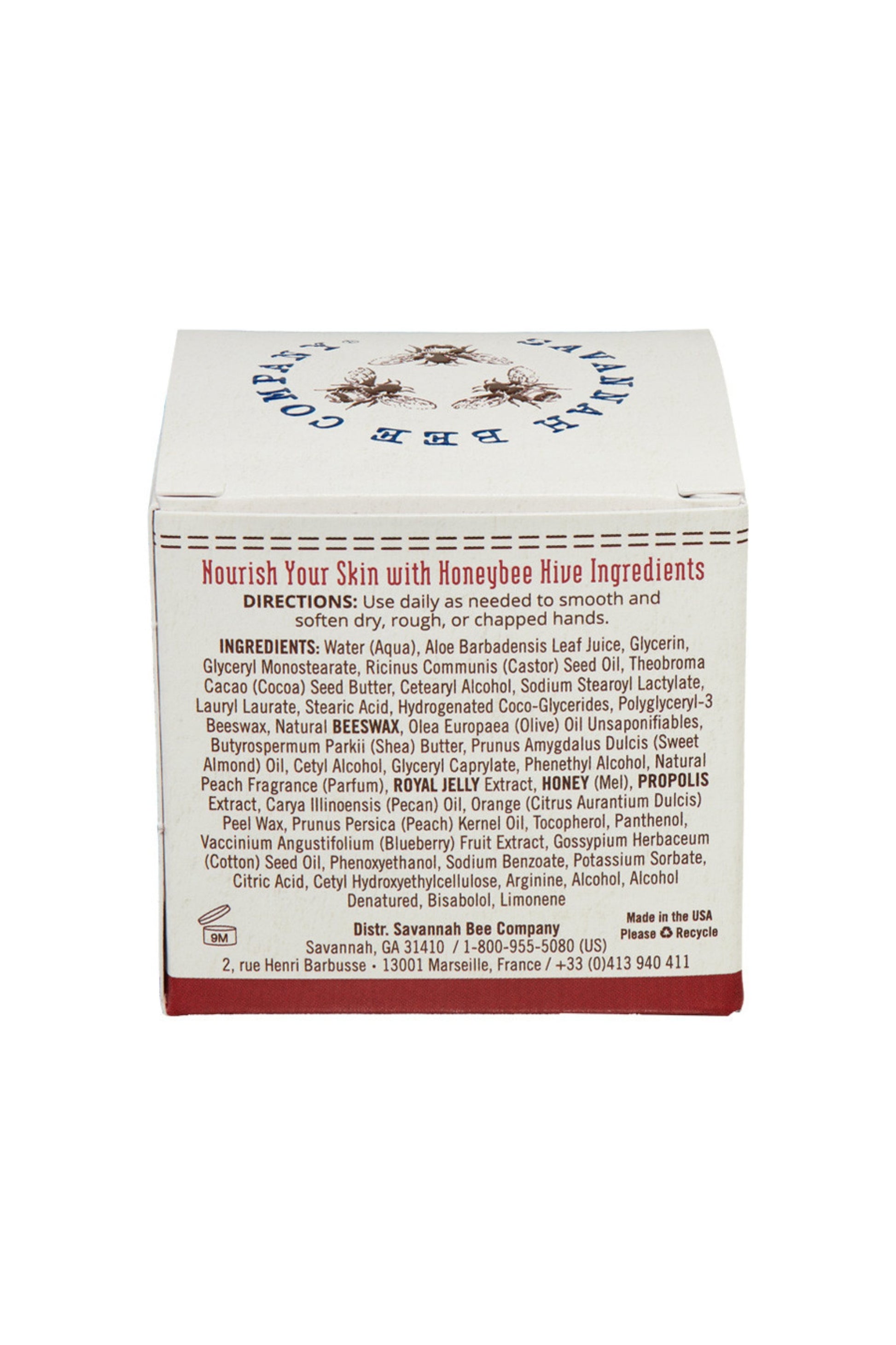 Honey Almond Beeswax & Royal Jelly Hand cream in a Jar package.