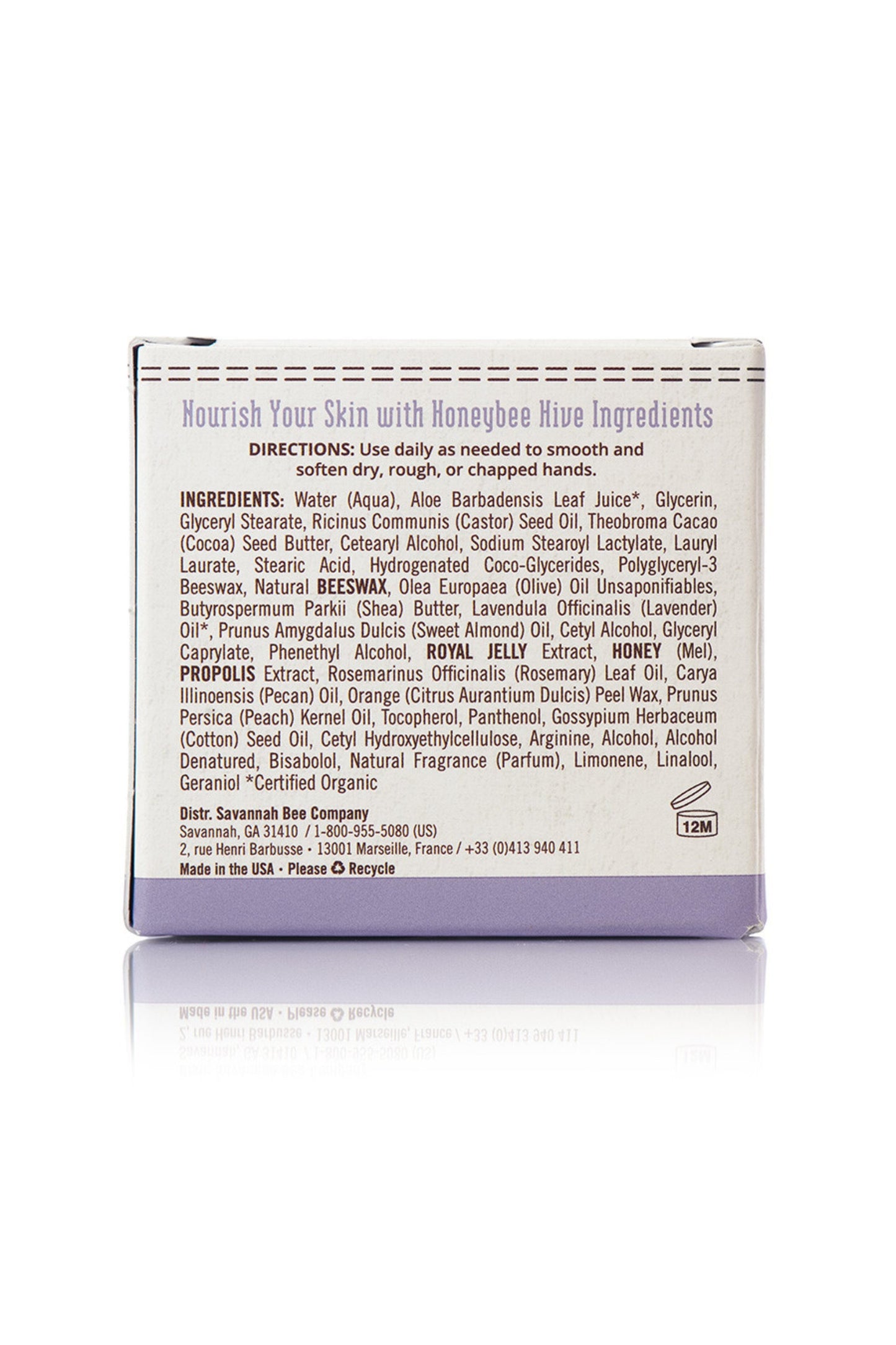 Rosemary Lavender Beeswax Royal Jelly Hand Cream Jar packaging