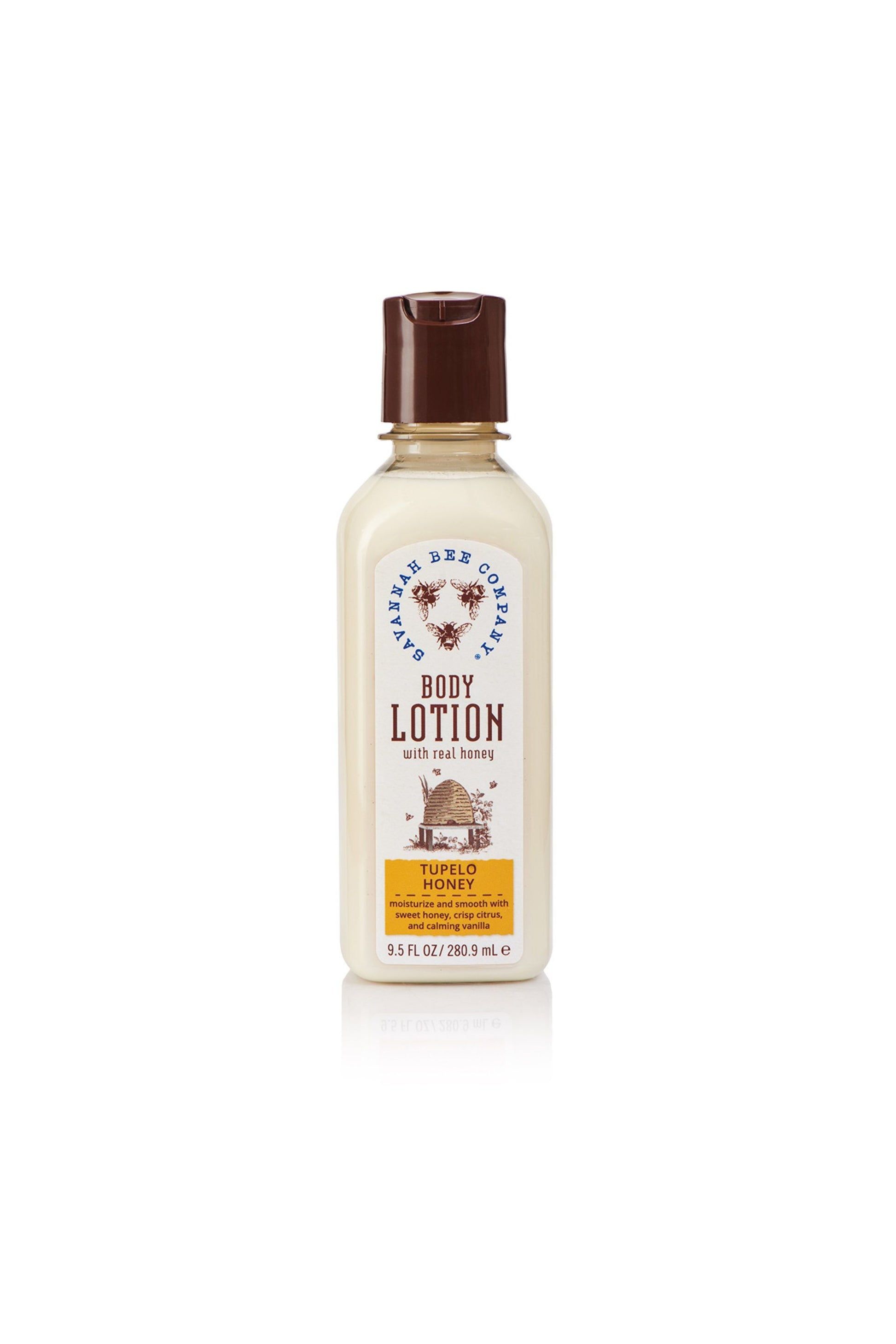 Tupelo Honey Body Lotion 9.5 fl. oz. studio shot.
