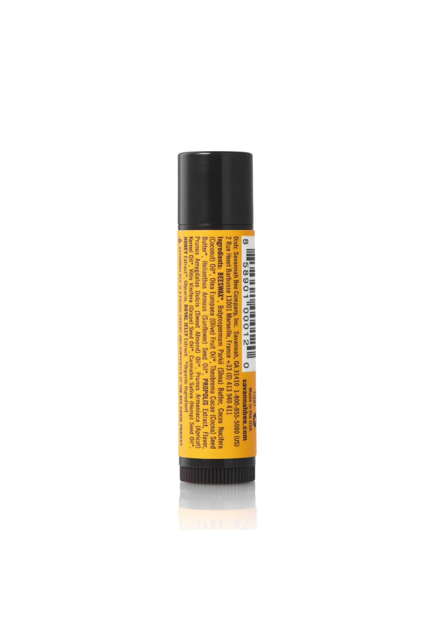 Savannah Bee Company Tupelo Honey Beeswax & Propolis Lip golden yellow lipstick tube.
