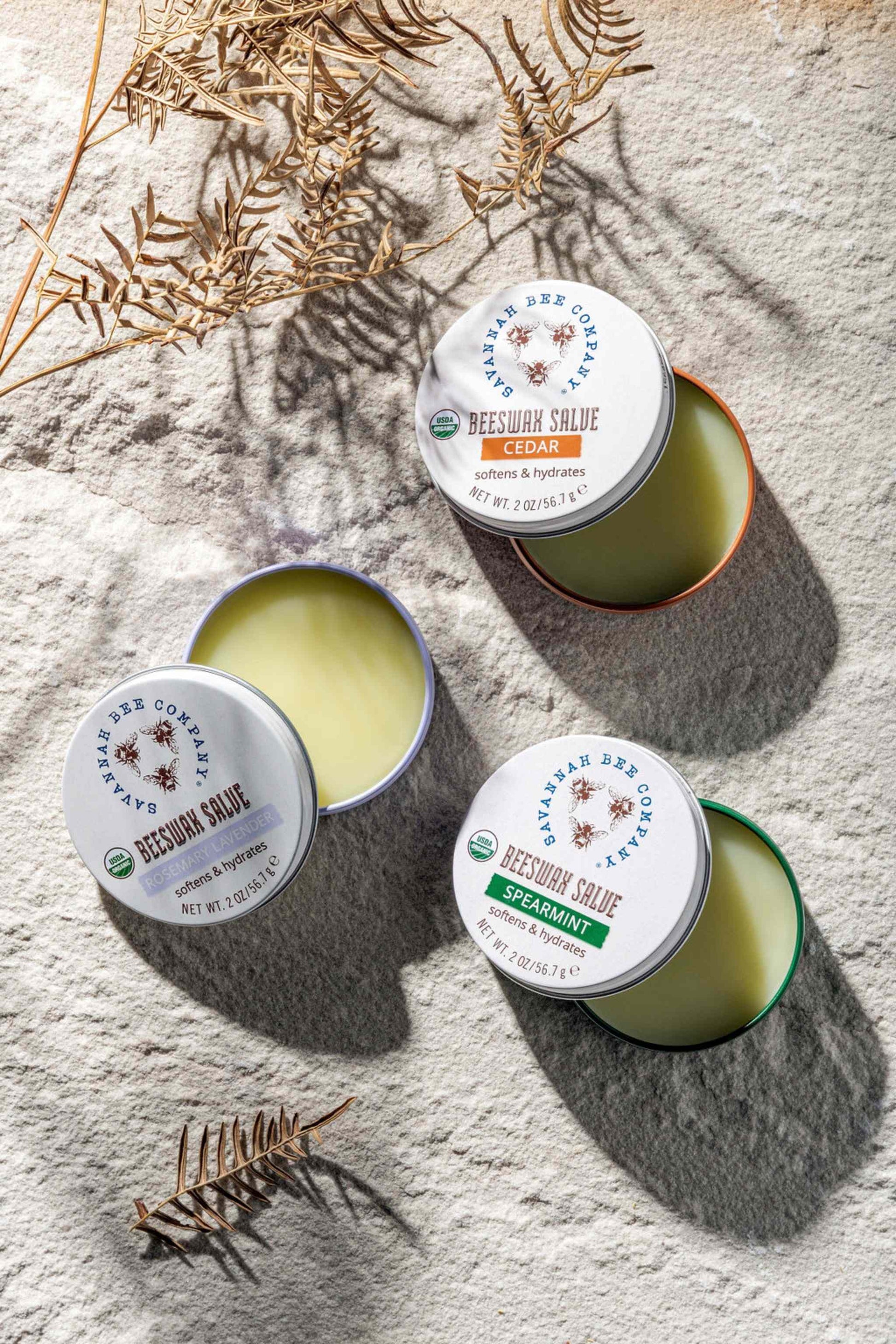 Savannah Bee Beeswax Salve Cedar, Rosemary Lavender and Spearmint