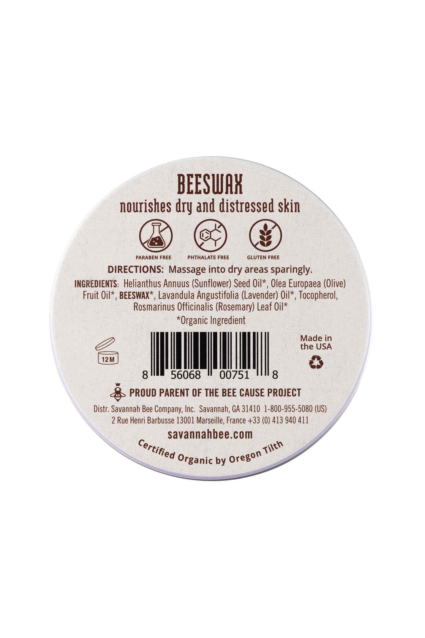 Beeswax Salve Rosemary Lavender, nourishes dry and distress skin 2oz.