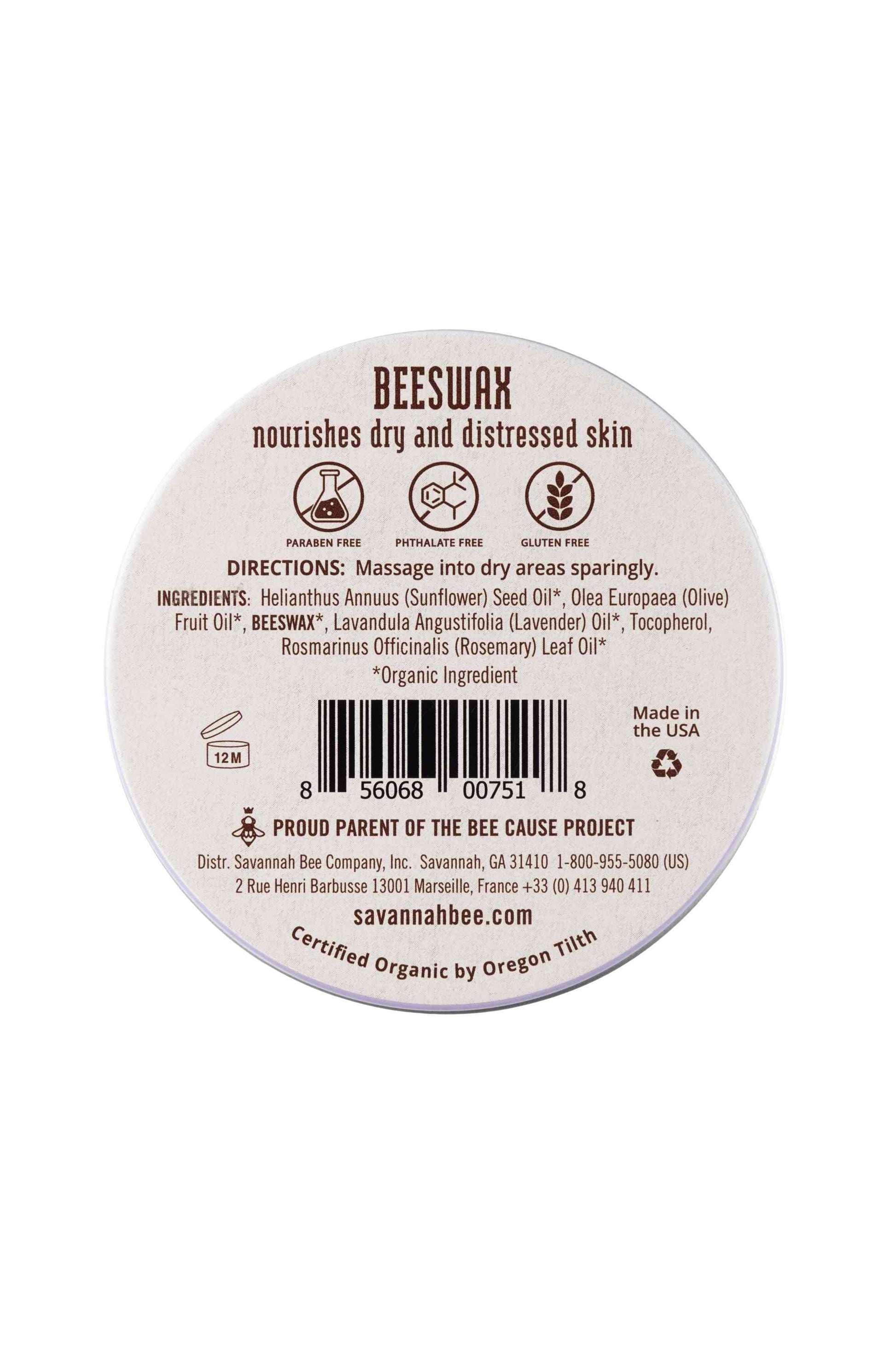 Beeswax Salve Rosemary Lavender, nourishes dry and distress skin 2oz.