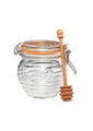 The Kilner Glass Honey Pot Set is equipped with a clip-top lid and rubber gasket that seals in freshness studio image