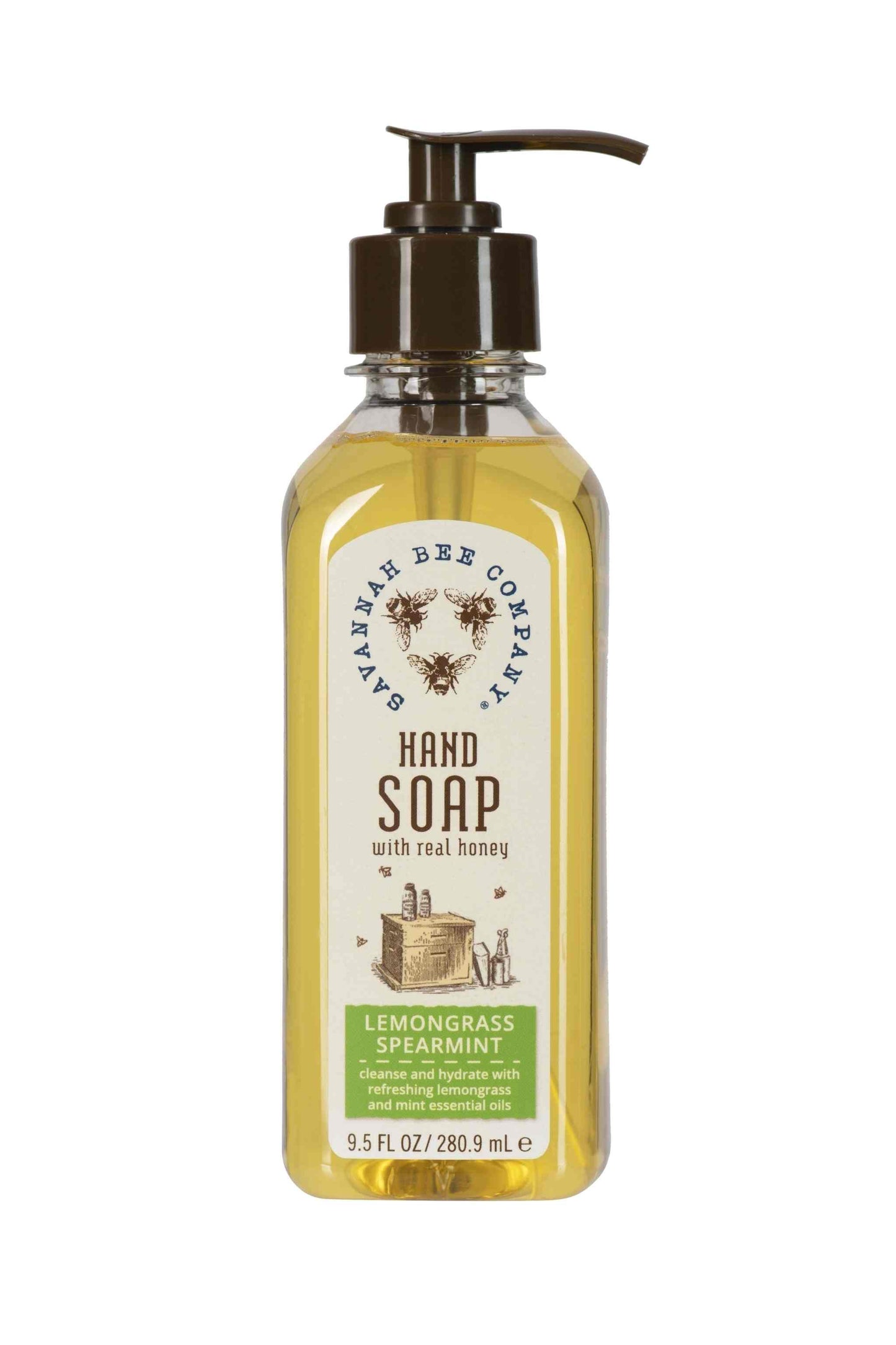 Lemongrass Spearmint Hand Soap 9.5 fl oz.  studio shot