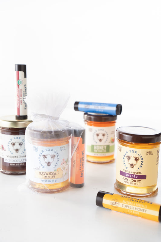 Lil' Sweetie Gift Set collection featuring 3oz honey and a lip balm