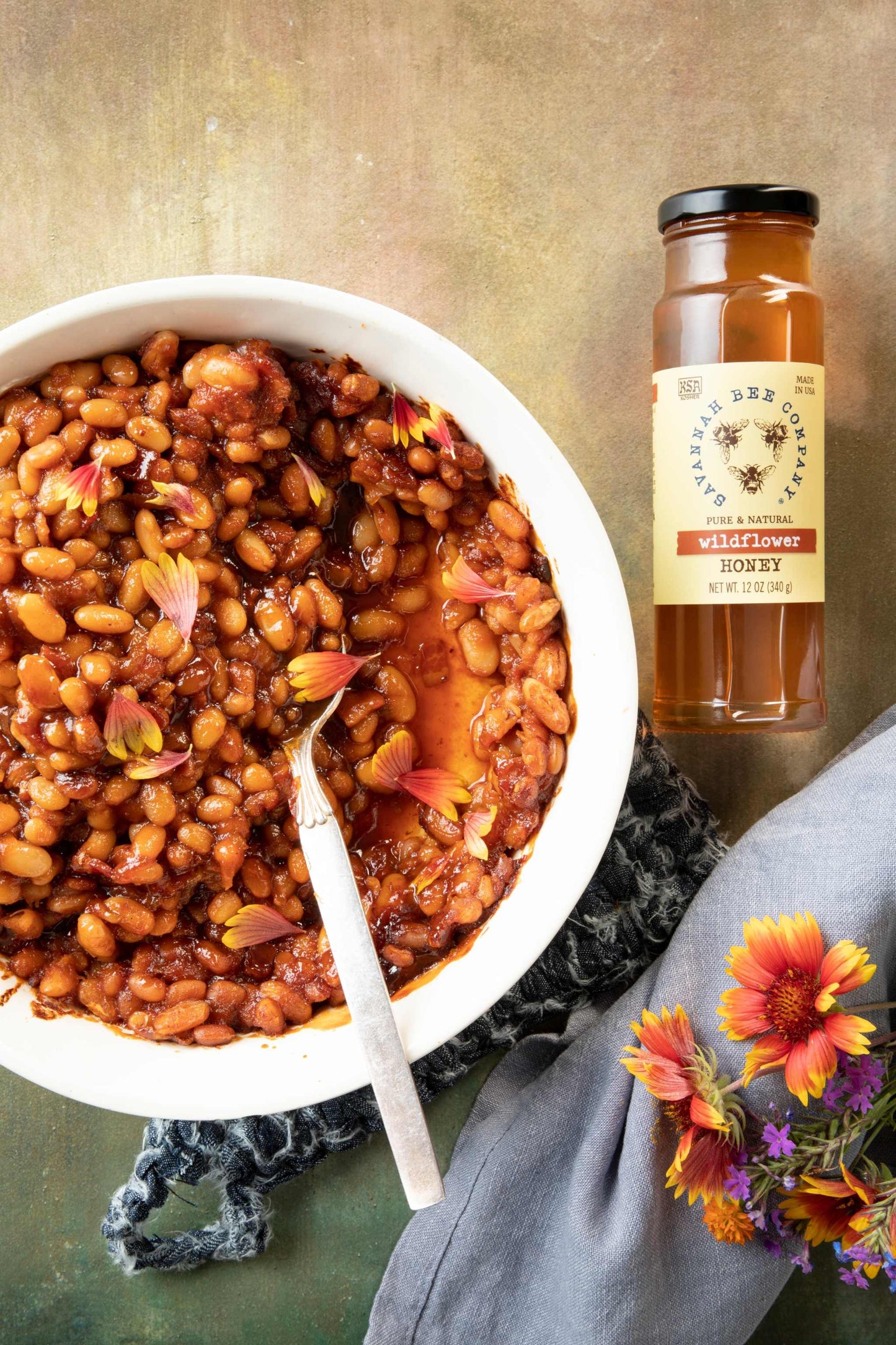 Honey Baked Beans with Wildflower Honey