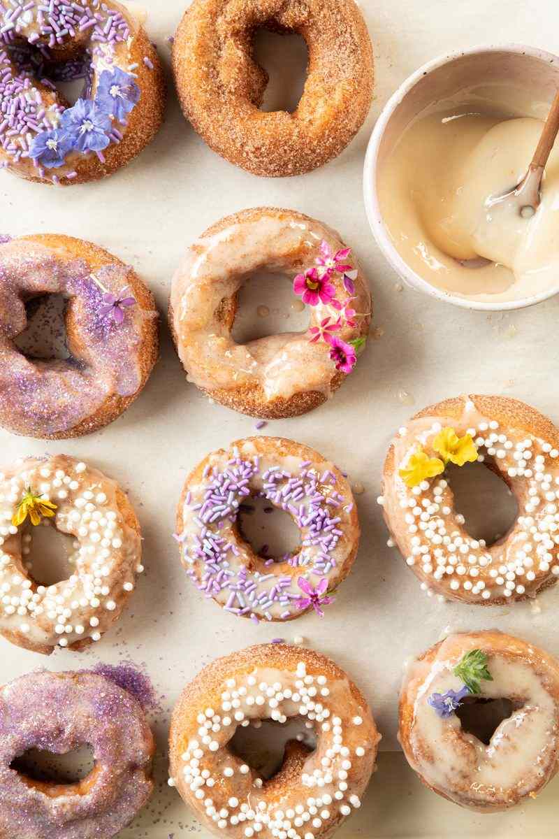 Cake donut with honey frosting