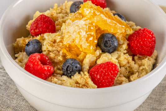 Cinnamon Oatmeal Custard with honeycomb.