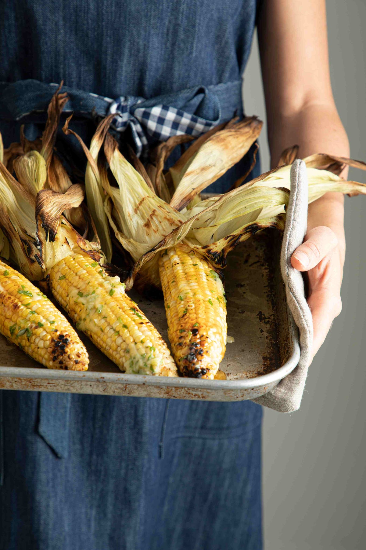 Grilled Corn with Green Onion Honey Butter