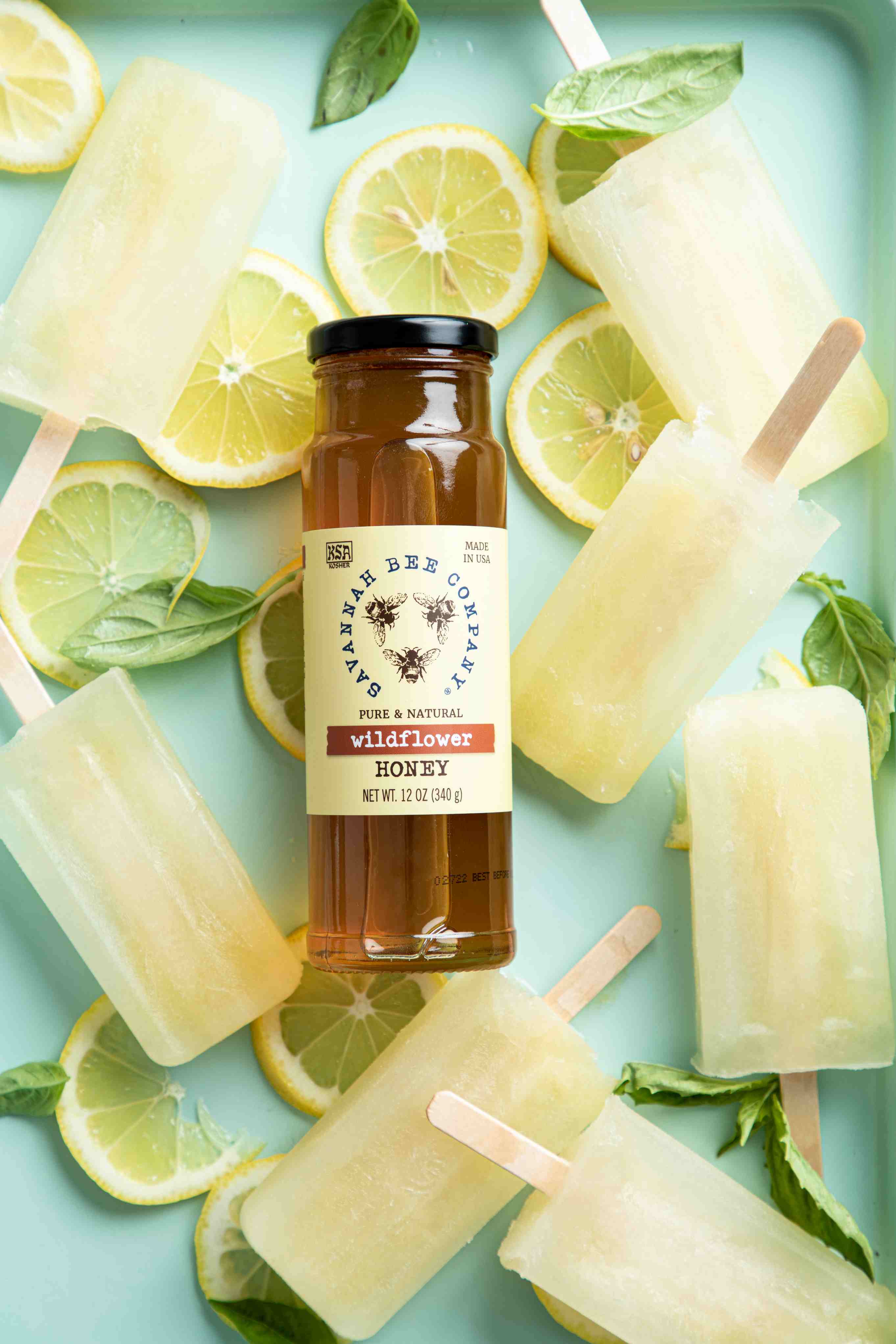 Honey Basil Lemonade Popsicles Savannah Bee Company