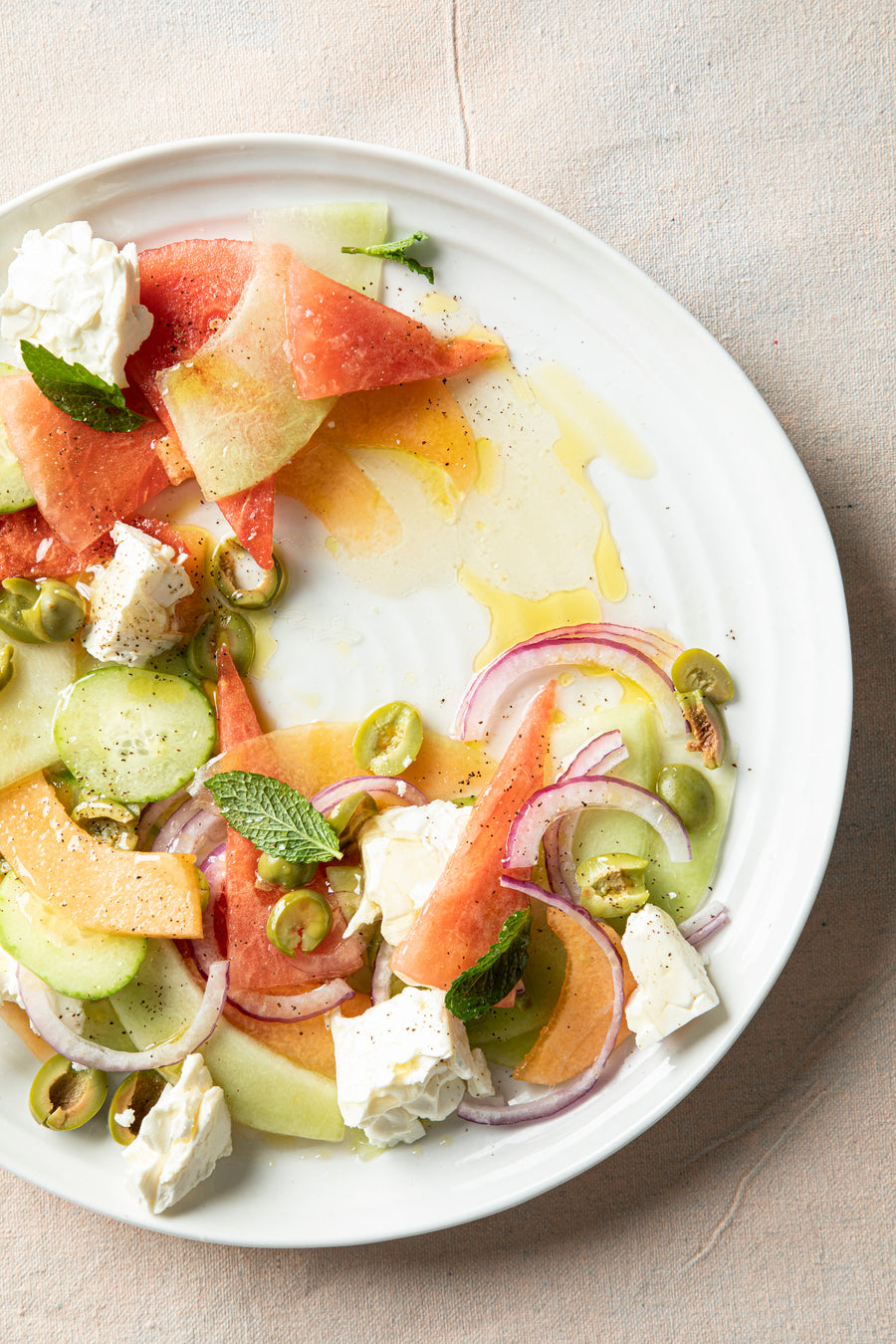 greek-melon-dressing-with-honey-salad-watermelon-cantaloupe-honeydew-easy-recipe-spring-summer-refreshing-simple