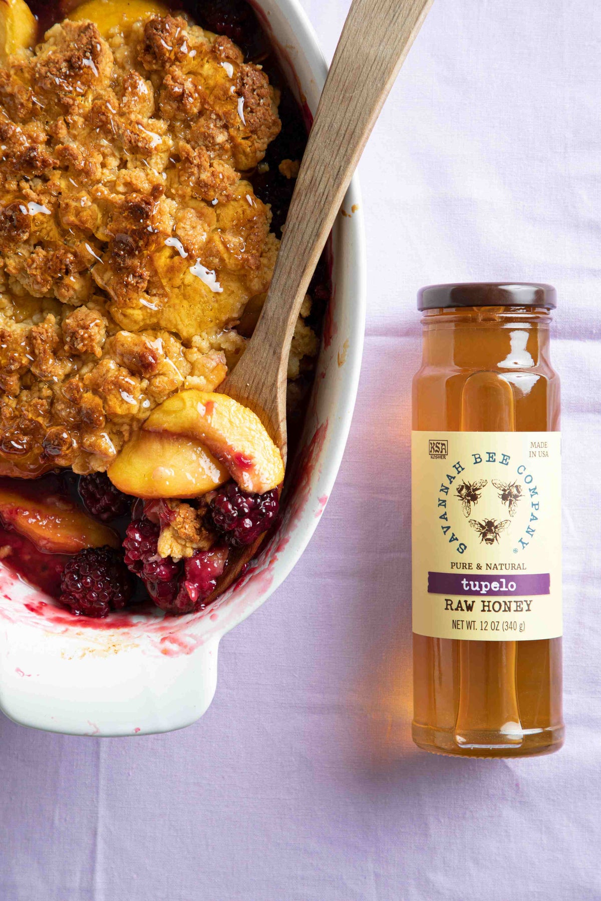Blackberry-Peach Cobbler with Cornmeal Biscuit Topping