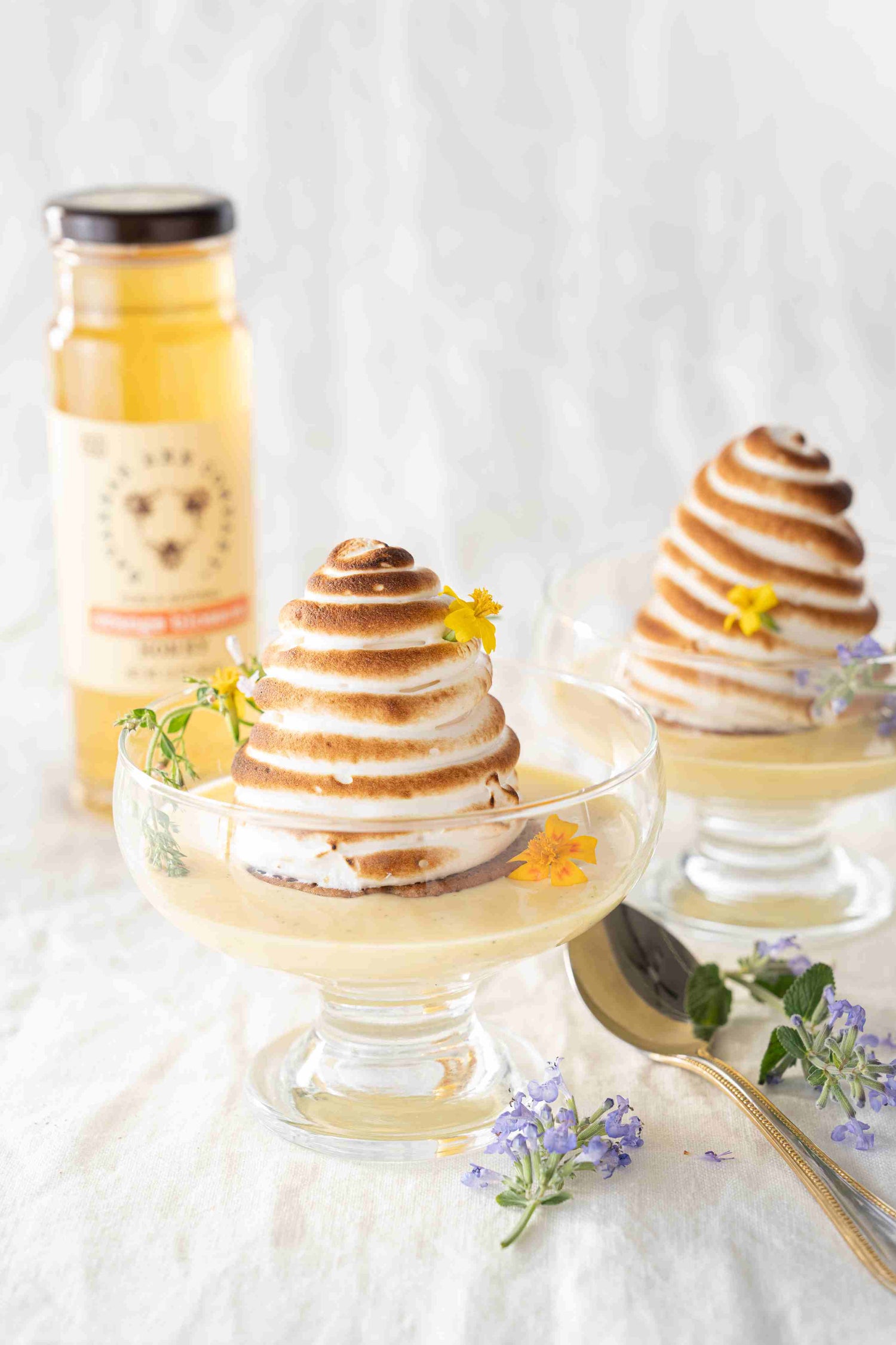 Beehive Meringues with Honey Crème Anglaise Savannah Bee Company