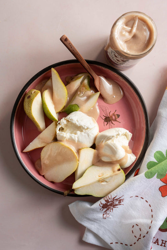 Pears-Burrata-and-Whipped-Honey-with-Cinnamon-Recipe