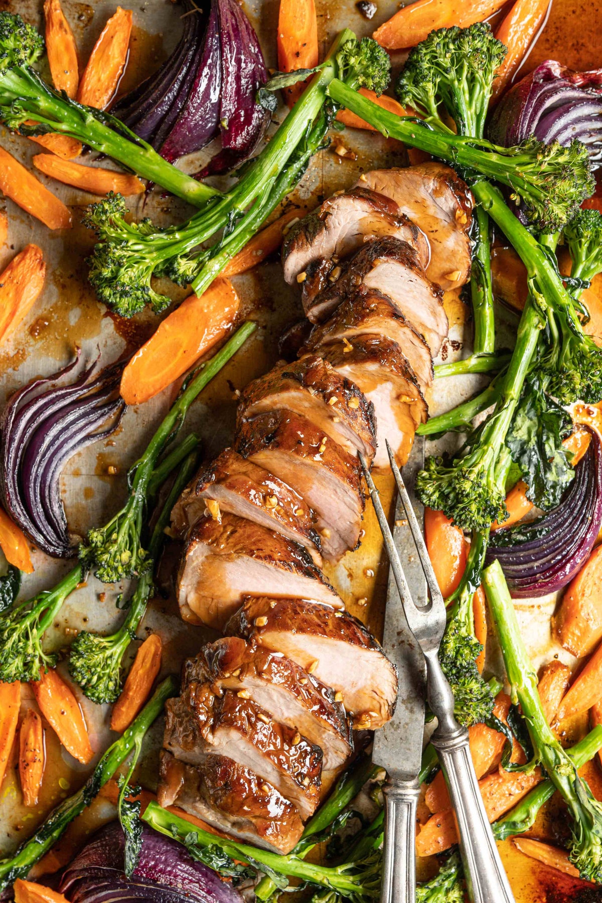 Honey Hoisin Sheet Pan Pork and Vegetables