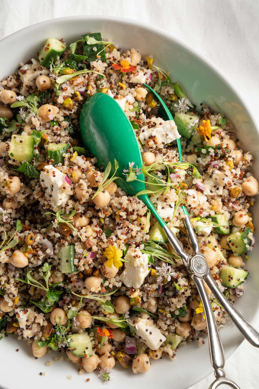 quinoa-salad-honey-parsley-mint-jennifer-aniston-friends-recipe-savannah-bee-company-how-to