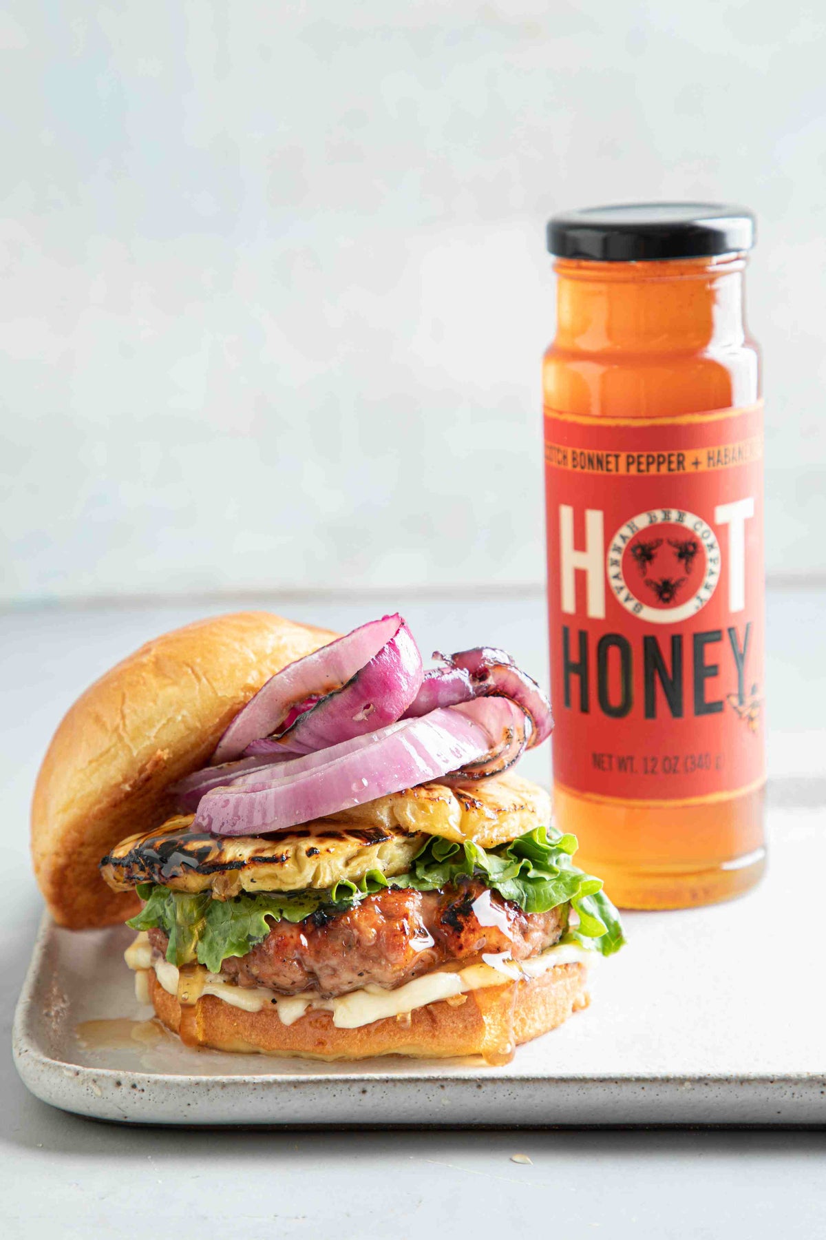 Spicy Hawaiian Pork Burgers