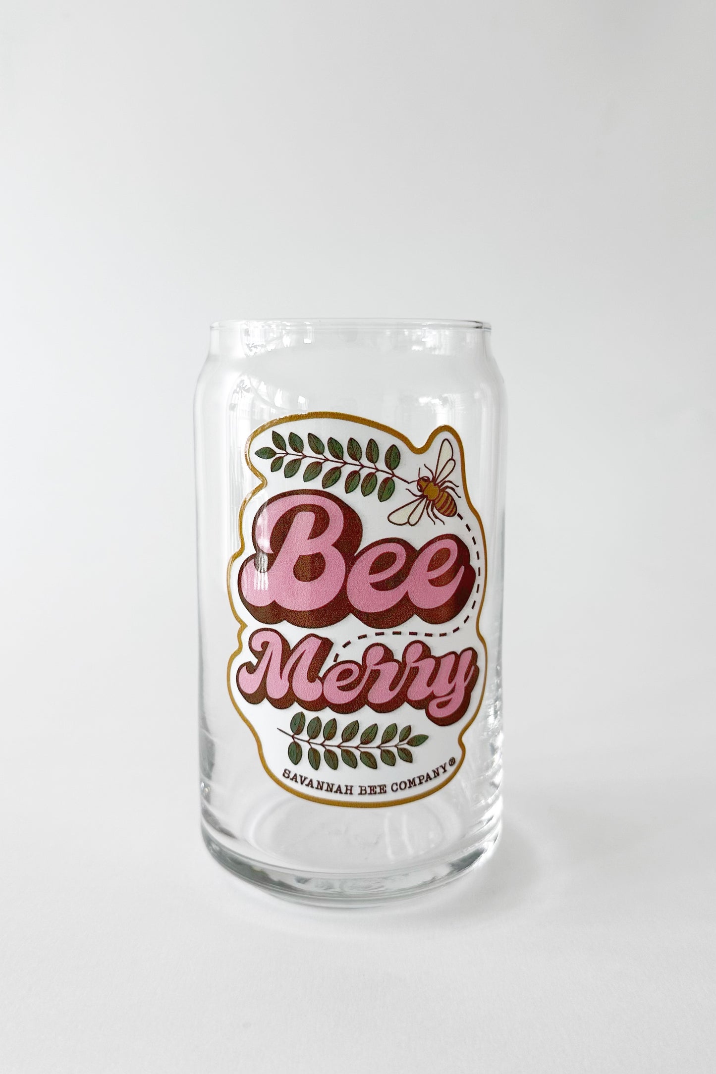 Bee Merry Glass Can