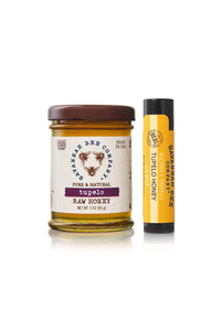 Pure & Natural Tupelo Raw Honey 3 oz. mini with Tupelo Honey Lip Balm