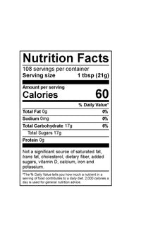 Nutrition facts label for a product with 60 calories per serving
