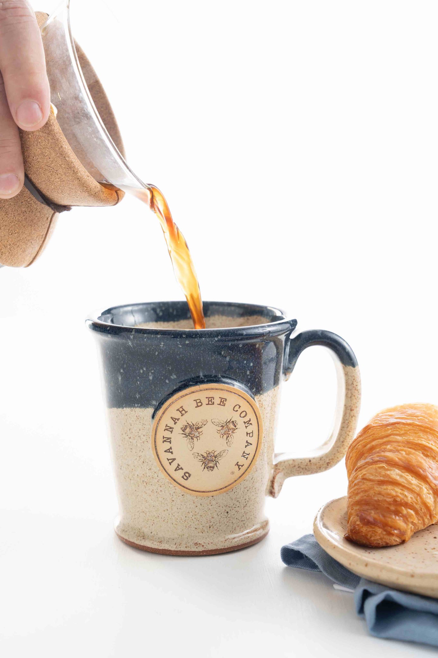 Handcrafted Stoneware Mug - Navy