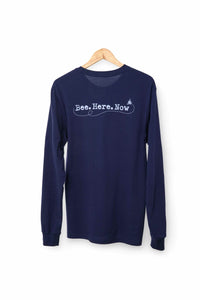Bee Here Now NAVY Long Sleeve T-shirt