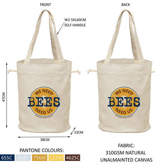 Tote Bag with Drawstring - BEES