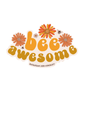 Bee awesome sticker with flowers